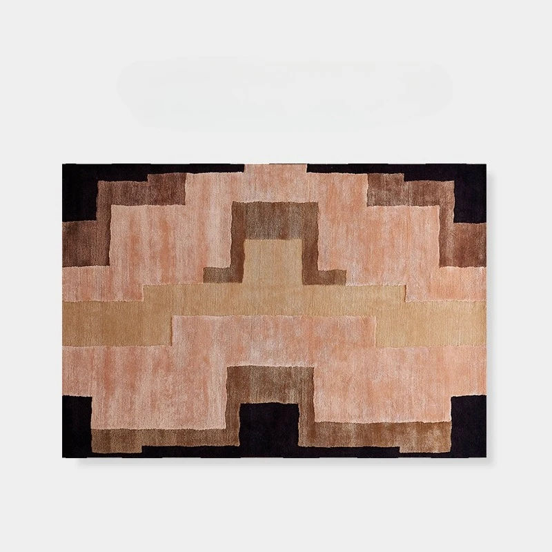 

French retro style carpet mat living room handmade custom Aya silk American high-end light luxury bedroom bedside blanket new