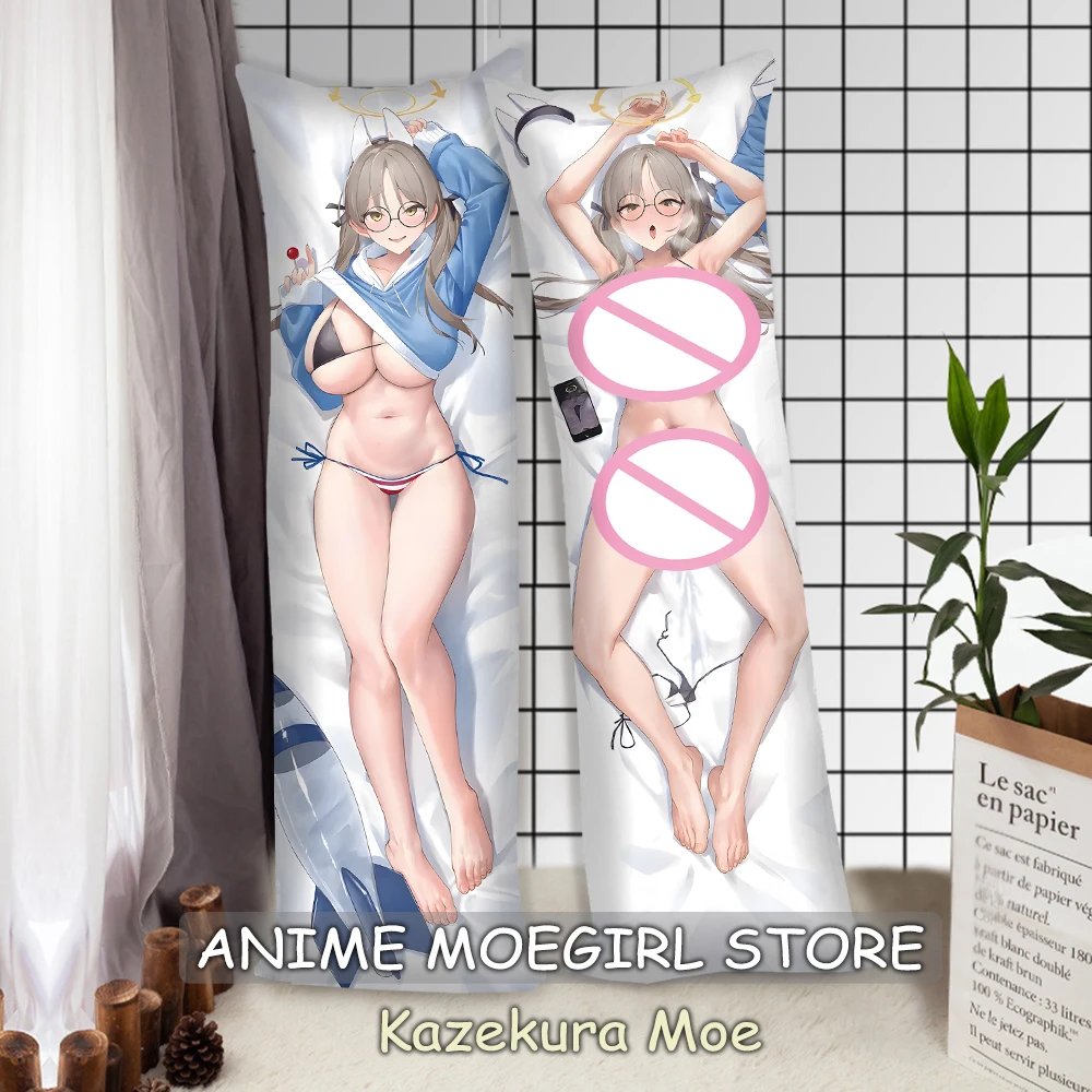 Anime Kazekura Moe Dakimakura Pillowcase Game Blue Archive Kazekura Moe Hugging Body Pillow Cover Custom Cushion Covers 50x150