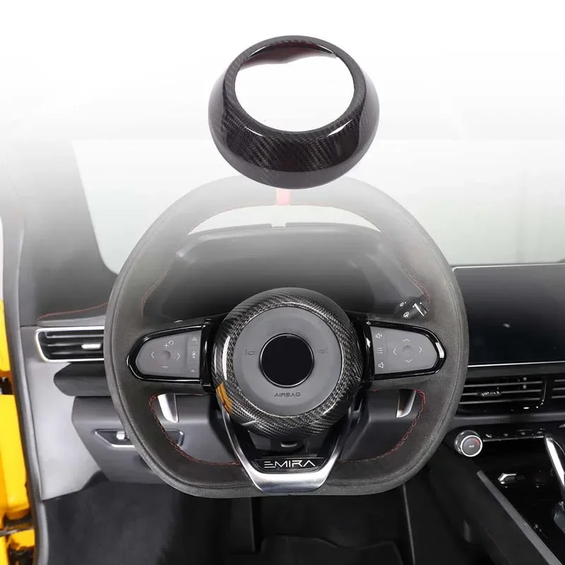 For Lotus Emira 2021 2022 2023 Real Carbon Fiber Car Steering Wheel Panel Decoration Cover Trim Sticker Accessories