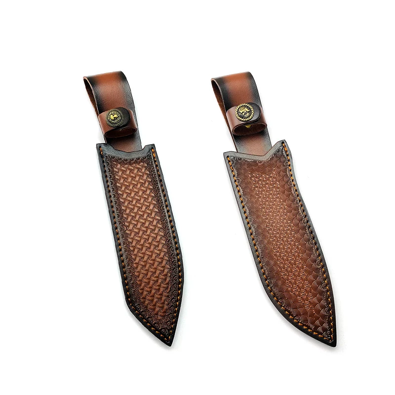 2pcs/lot 2 Styles Genuine Cowhide Leather With Buckle Straight Knife Sheath Top Quality Scabbard Hunt Multi Holster Fixed Blade