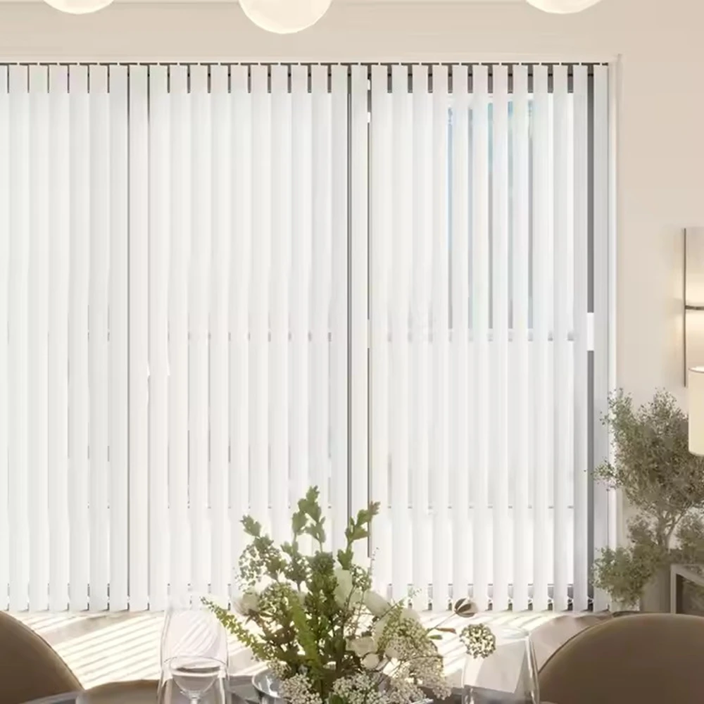 Custom Size Dreamy Electric Curtain Modern Style Light Filtering blind Easy To Clean Vertical Shade For Smart Home Decoration