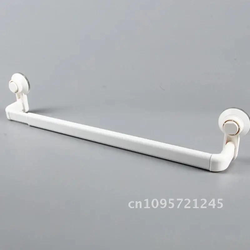 Punch Alloy Suction Cup Towel Rack, Bathroom Towel Hanger, Kitchen 52-82cm Aluminum Shelf, Paint Adjustable Storage Free Shelf,