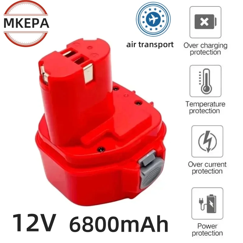 Batería Ni-Mh de 6800mAh para herramientas eléctricas Makita, 1200, 1220, 1201, 1222, 1233SA/B1235, 192681-5, PA12, 12V