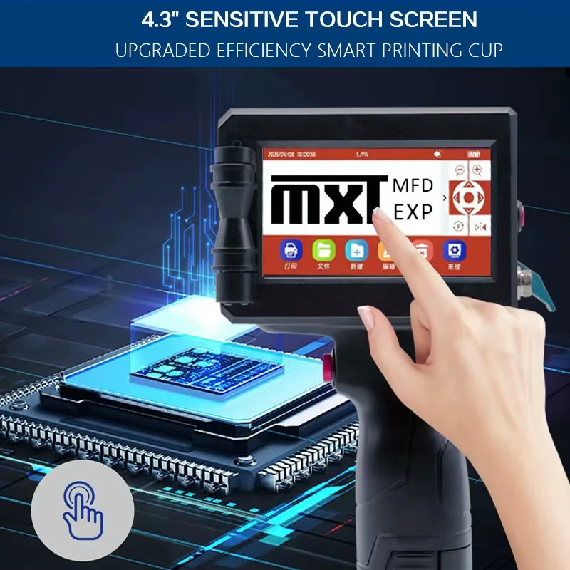 Industrial TIJ Handheld Inkjet Printer Portable Coding Machine For Pipe Cable Profile Batch Number Printing