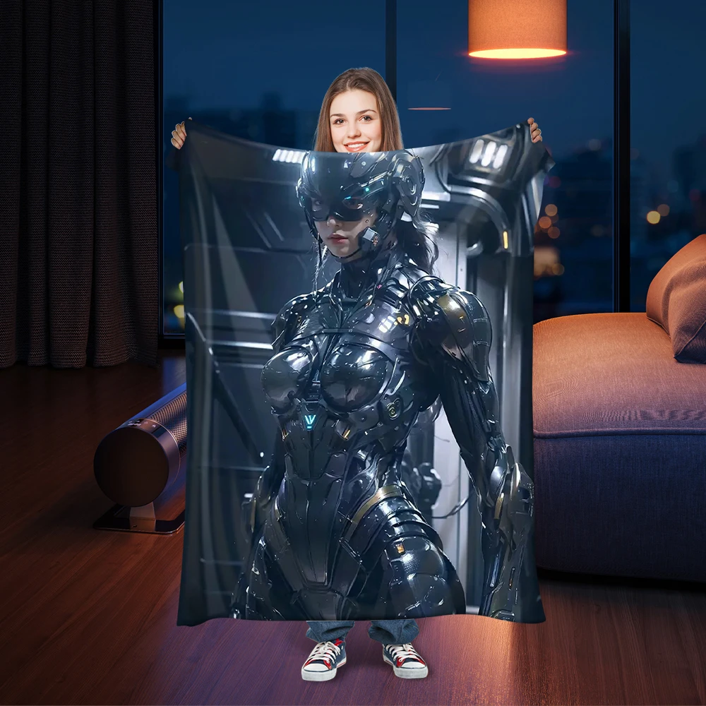 3D Woman Printed Armor Blanket Full size Mysterious Soft Cap Blanket Home Decoration Bedding