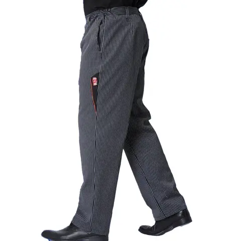 Chef Workwear Cook Pants Breathable Cargo Pantss Canteen Clothes  Catering Kitchen Work Loose Trousers Waist flanked by Elastic