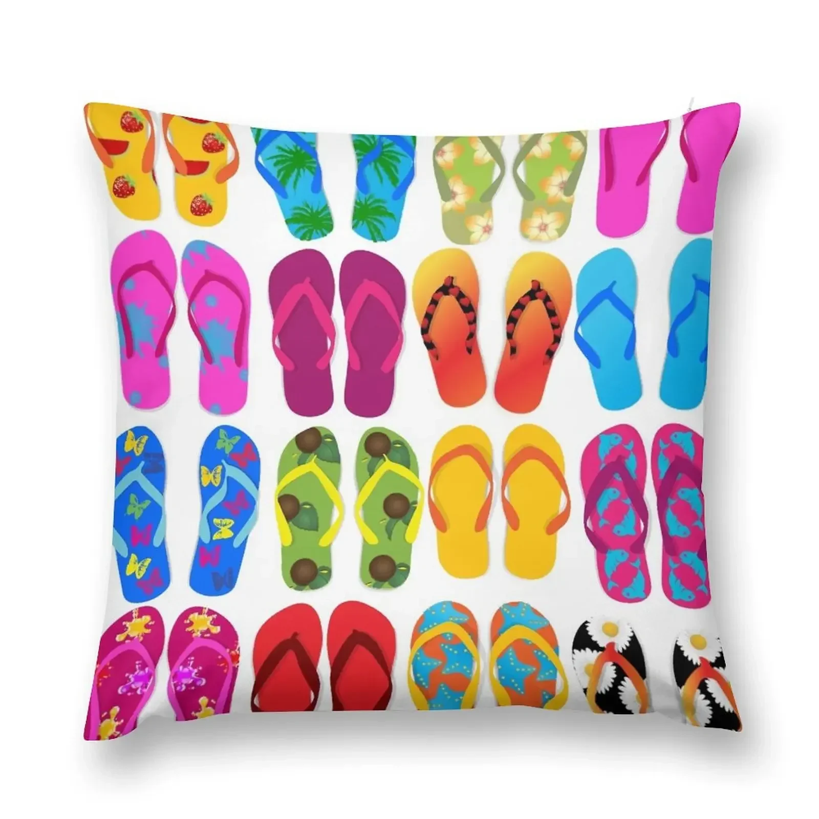 Flip Flops Summer Beach Lake Throw Pillow Decorative pillowcase Pillowcases Cushion Cover pillow