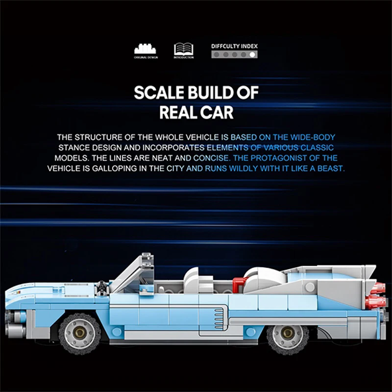 323PCS MOC Roadster Car Building Block Creative City Vehicle Diy Car Model Bricks Desktop Display Toys For Kids Holiday Gifts