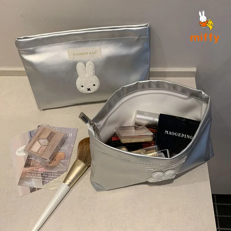 

Kawaii Miffy Makeup Bag Cartoon Portable Travel Makeup Pouch Dopamine Toiletry Storage Bags Anime Accessories Girl Perfect Gifts