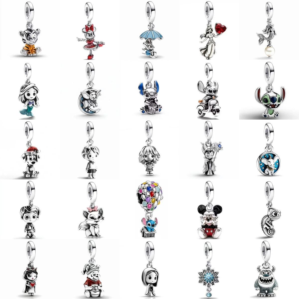 

925 Sterling Silver Disney Mermaid Princess Witch Flying Elephant Charm Beads DIY Jewelry Original Fashion Jewelry Accessories