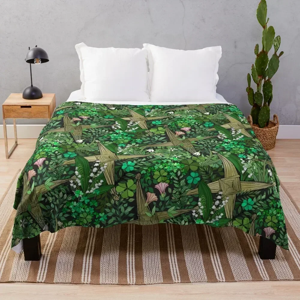 Saint Brigid's Cross in the Celtic Spring Throw Blanket Lightweight Cozy Blanket for Bed Sofa