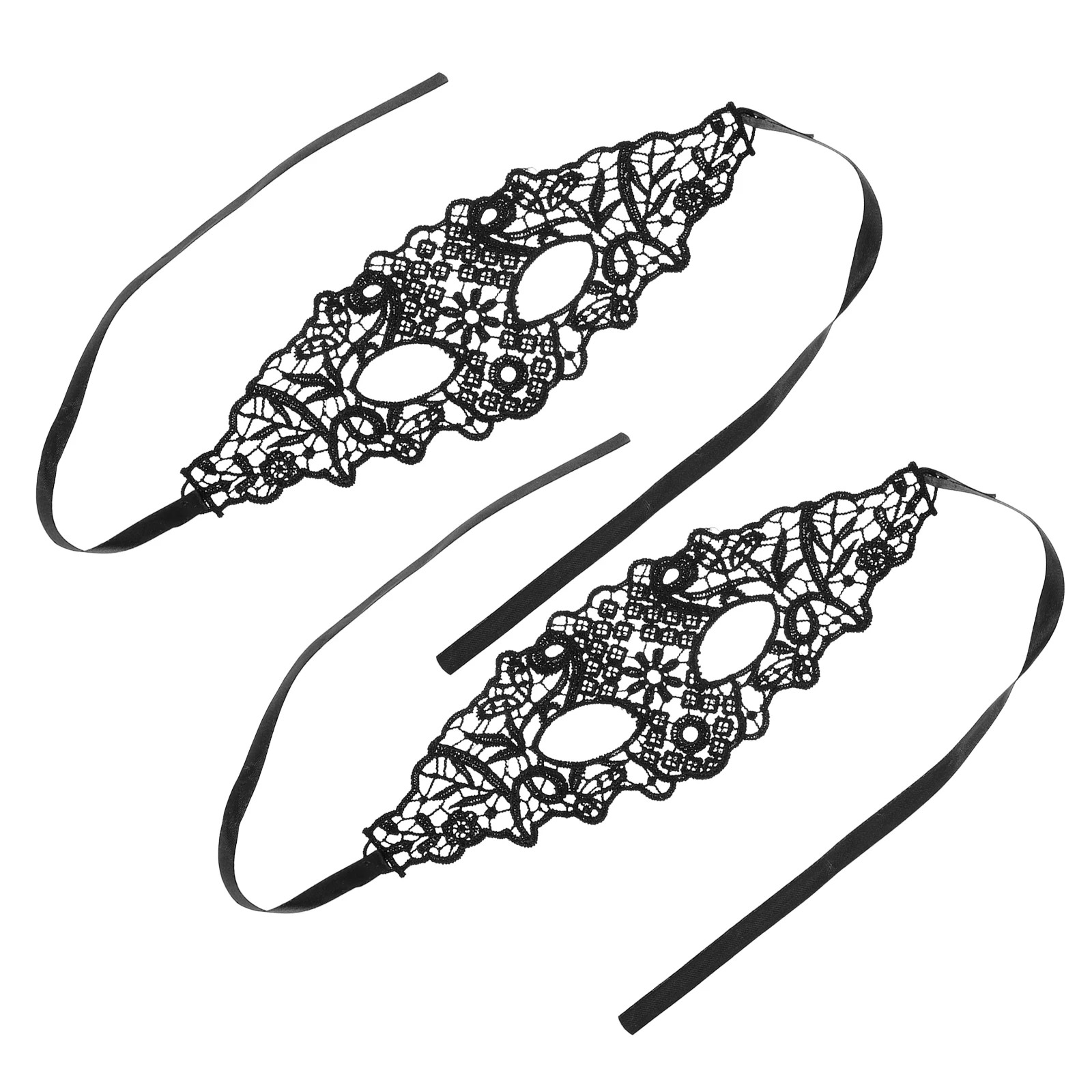 

2Pcs Red Black Lace Masks Women Masquerade Party Soft Lightweight Cosplay Props Wedding Prom Events Halloween Costumes