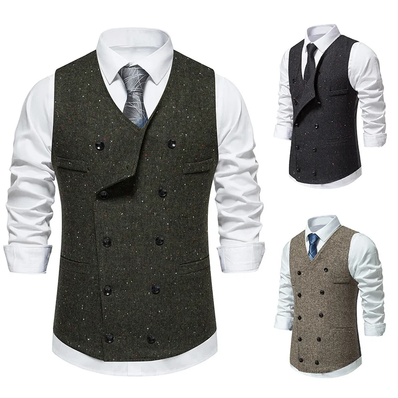 1920s Retro Gatsby Carnival Solid Suit Gentleman Elegant Noble Button Vest Prom Cocktail Business Men's Set