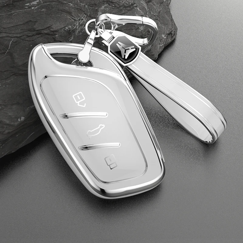 3 button TPU Car Key Cover Case Shell For MG ZS EV MG6 EZS HS EHS 2019 2020 For Roewe RX5 i6 i5 RX3 RX8 ERX5 Keychain