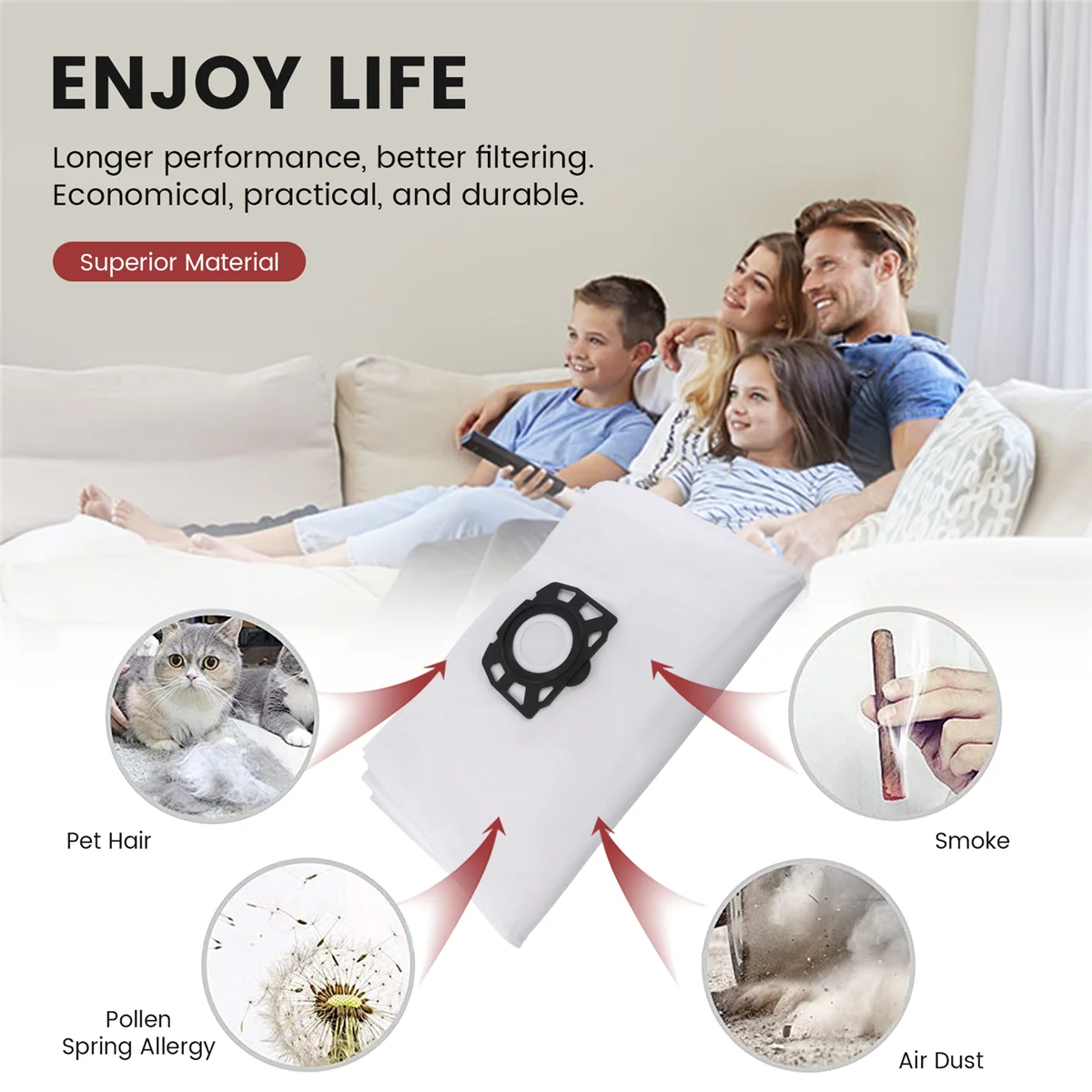 الجديد 6 قطعة أكياس الغبار المكنسة الكهربائية ل Karcher MV4 MV5 MV6 WD4 WD5 WD6 WD4000-WD5999