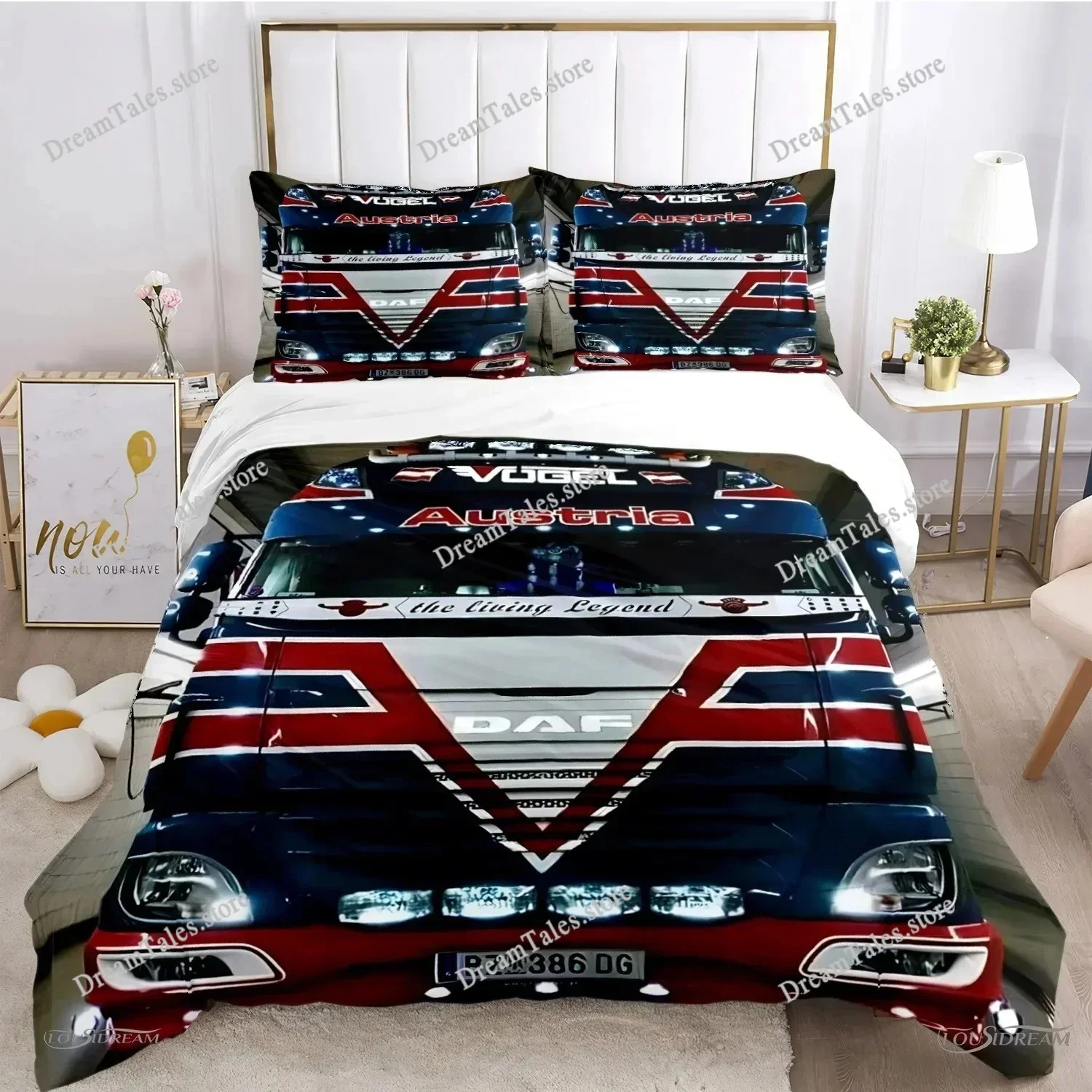 3D Print DAF Truck Logo Bedding Set Boys Girls Twin Queen King Size Duvet Cover Pillowcase Bed Boys Adult Home Textileextile369