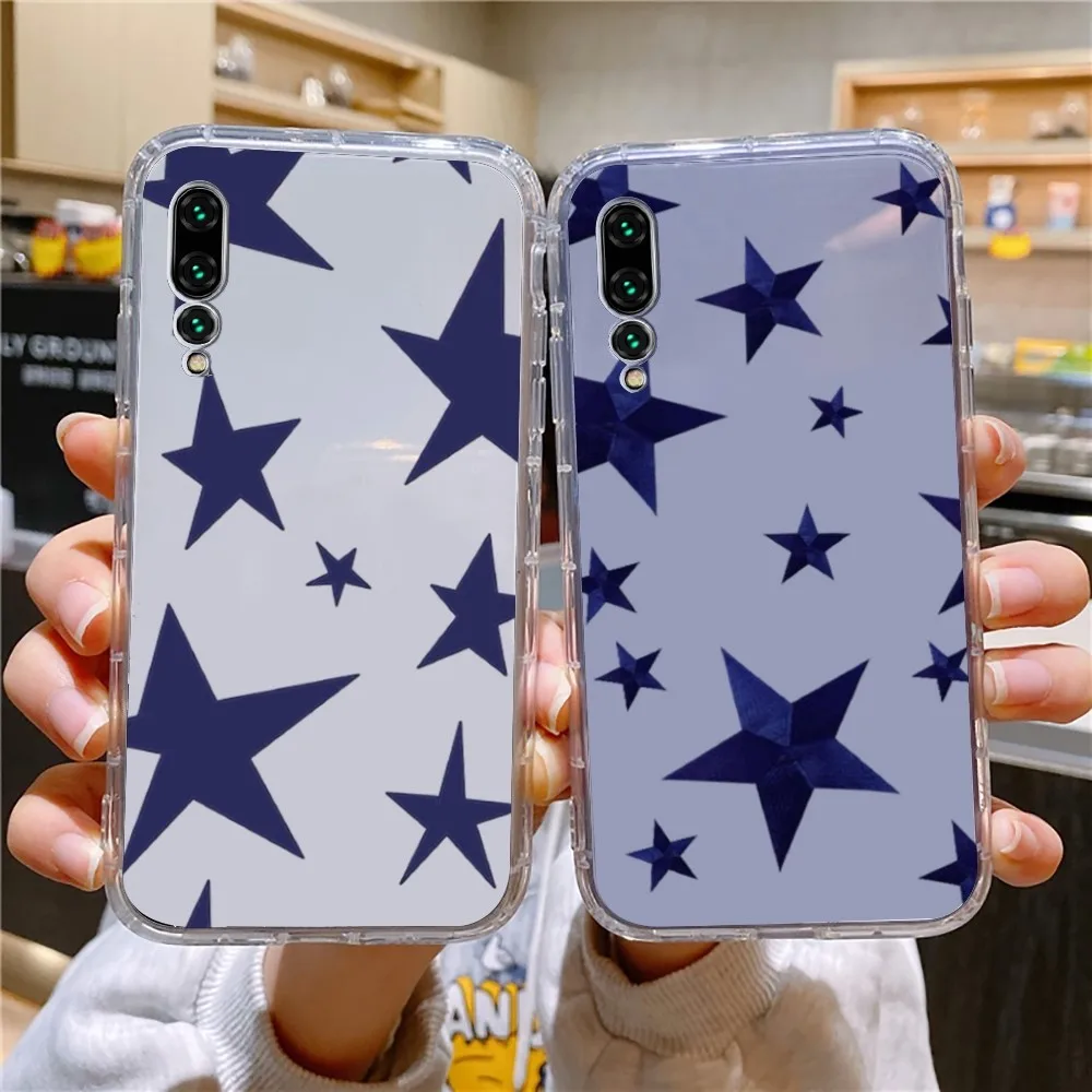 Чехол для телефона с синей звездой для Xiaomi 11 Redmi Note 11 5G 8T 9A 9 10T Note8Pro Note9 12SUltra прозрачный чехол