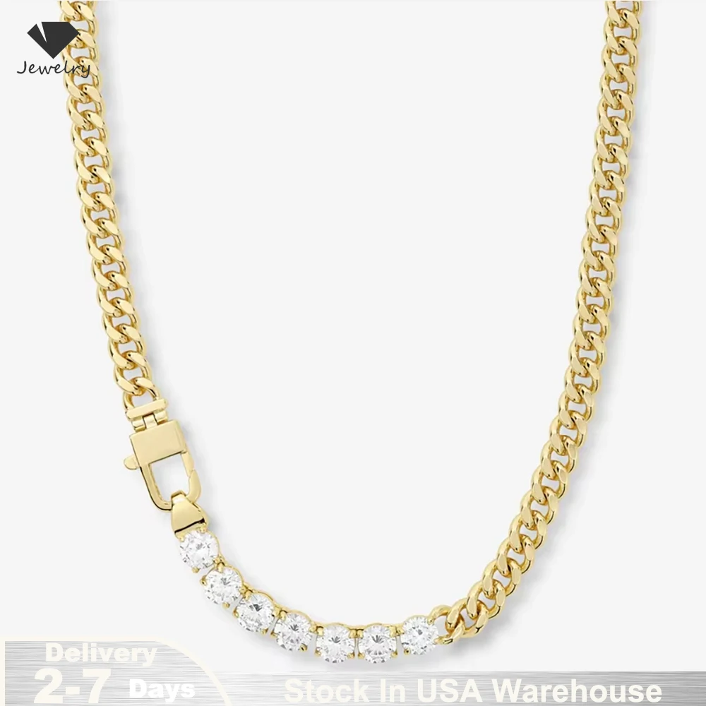 

Dainty Gold Necklace for Women 14k Gold Plated Necklaces Moissanite Chain Choker Necklace Stack Gold Jewelry for Women Birthday