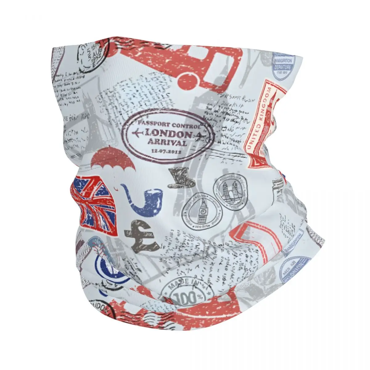 Travelling To London, England Scarf Neckerchief Neck Face Mask Polyester