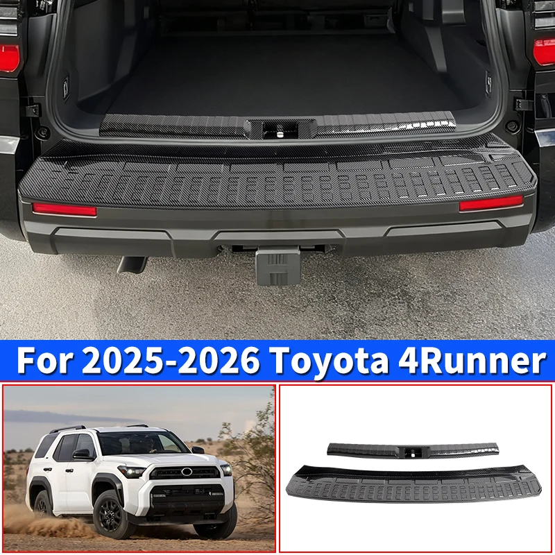 

For Toyota 4Runner 2024-2026 Rear Bumper Sill Protector Carbon Fiber Grain Exterior Accessories