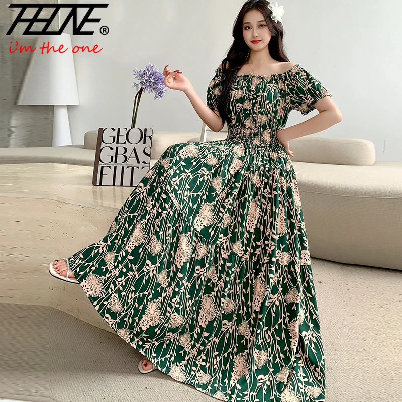 فستان صيفي طويل ماكسي ملابس نسائية بوهيمي لقضاء العطلات على الشاطئ بوهو على الطراز الكوري فساتين رداء عتيقة منقوشة بالزهور