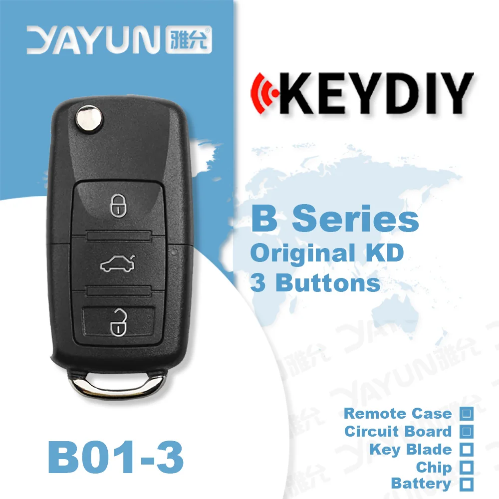 

YAYUN KEYDIY B01-3 KD900+/URG/X2/MAX/MINI Programmer B Series Remote Control Buttons Universal Car Key For Audi B5 Style