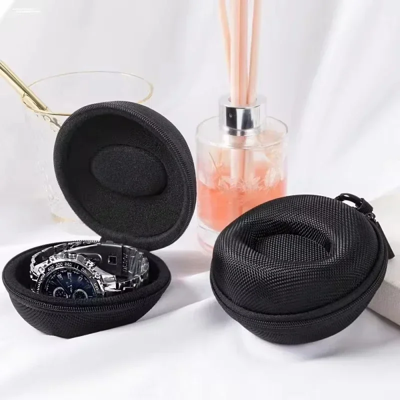 Portable Watch Travel Case EVA Watch Storage Box Waterproof Watch Holder Zippered Smartwatch Container Single Watch Organizer