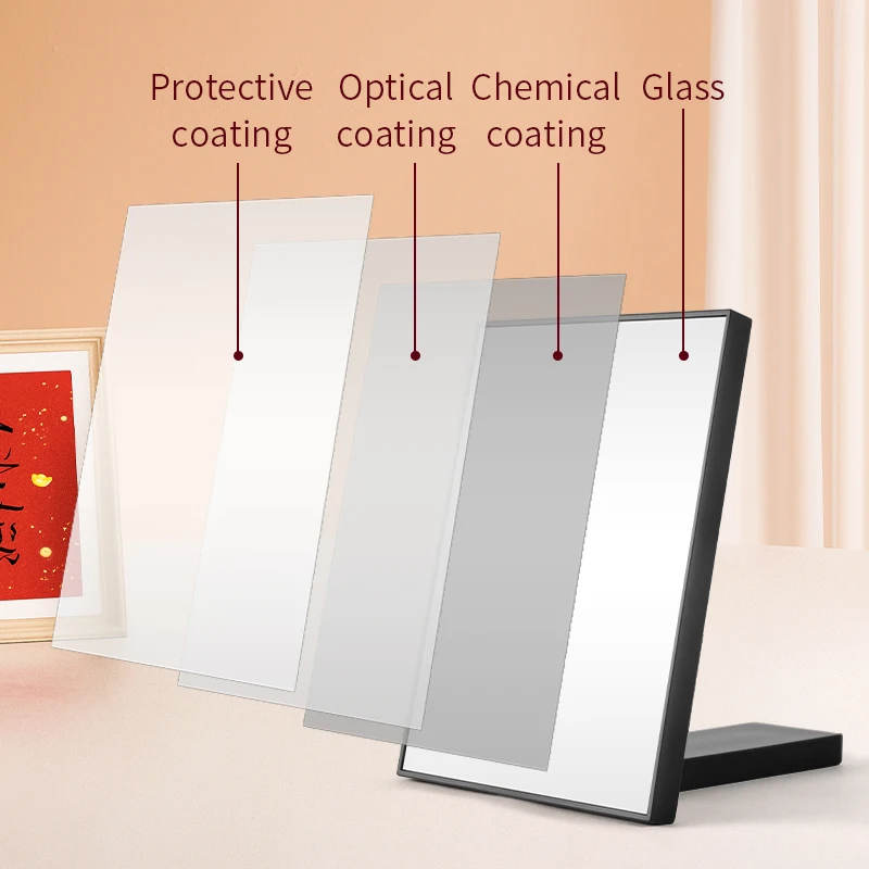 스탠드가 있는 휴대용 거울, 여행 및 가정용 휴대용 탁상 거울, 메이크업, 면도, 화장용 접이식 손잡이