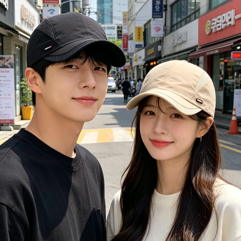 2026 Japanese and Korean Hats Quick-Dry Baseball Cap - Adjustable, Moisture-Wicking Sun Hat for Outdoor Sports & All Seasons