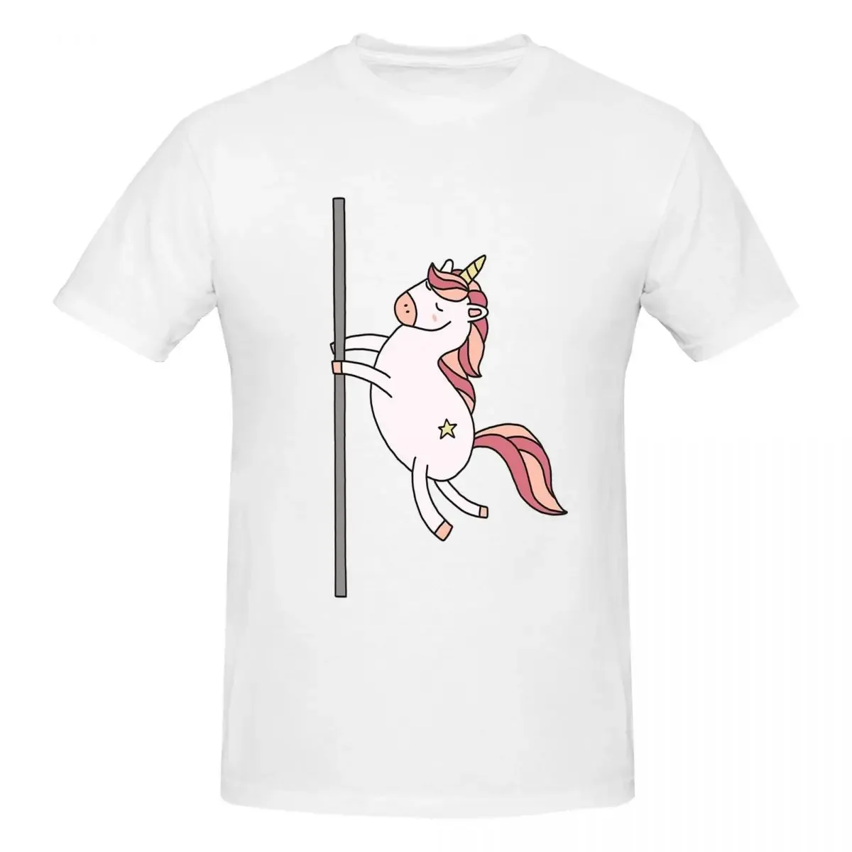 Pole Dancing Unicorn 100% Cotton T-shirt Unisex Fashion T Shirts Men Round Neck Short Sleeve S-6XL