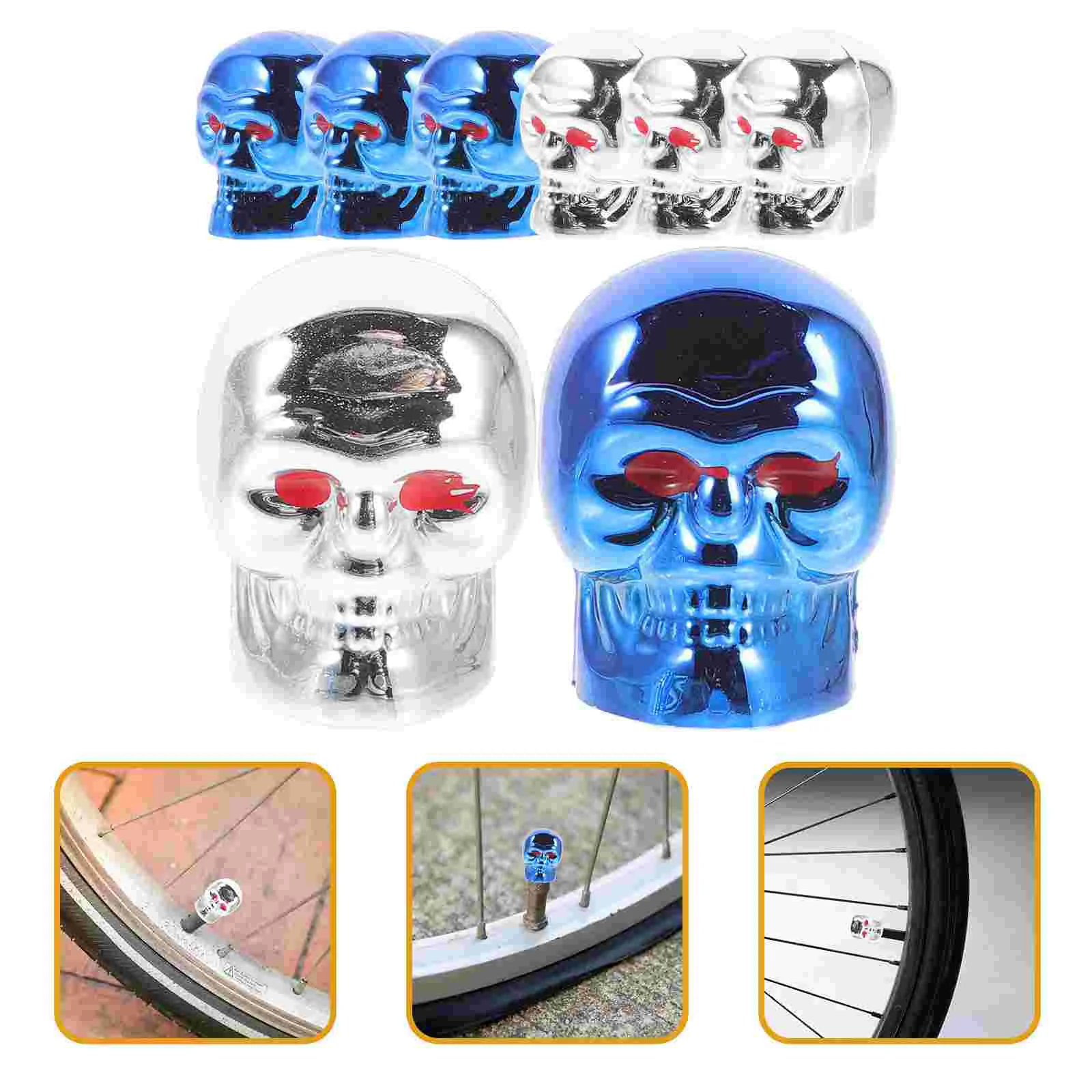 

8 Pcs Motorcycle Skull Valve Tire Car Part Abs Air Caps Accessories Tyre Valves Dust
