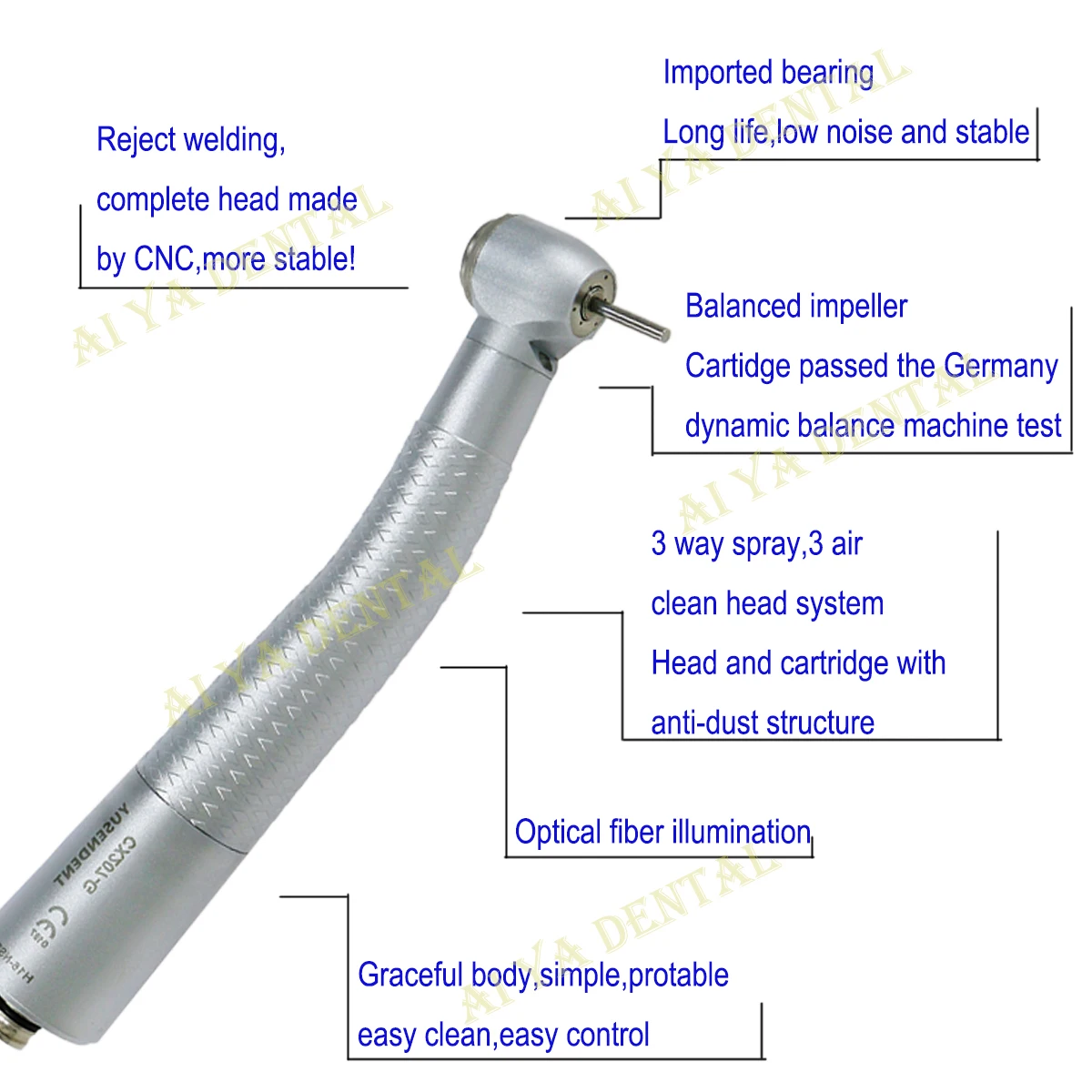 Coxo Tandheelkundige Handstuk Hogesnelheids Luchtturbine Handstukken Led Koppeling 6 Pin Tandheelkundige Producten Passen Kavo Nsk W-H Tandarts Gereedschap