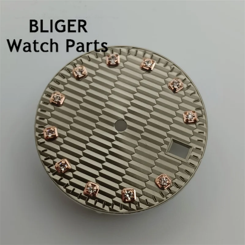 BLIGER 29mm esfera de reloj azul Esfera luminosa verde Retrofitting movimiento NH35