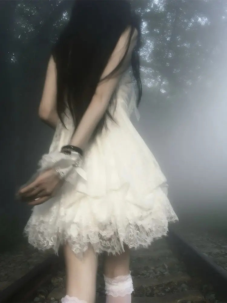 Gothic Retro Sweet Bud Mini Dress Women Harajuku Y2k Strap Dress Y2K Aesthetic Club Party Fashion Outfits - Image 6