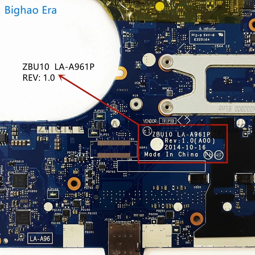 Imagem -03 - Placa-mãe Portátil para Dell Dell Latitude 7450 E7450 i3 I55300u I7-5600u Cpu Cn0y15c1 0r1vjd 0420pp 100 Testado Zbu10 La-a961p