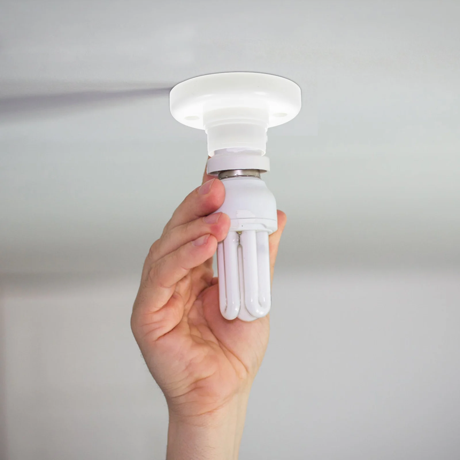 

10pcs Lamp Socket Screw Light Holder Replacement White Ceiling Component Kit Wide Applicability Sturdy Copper Wiring