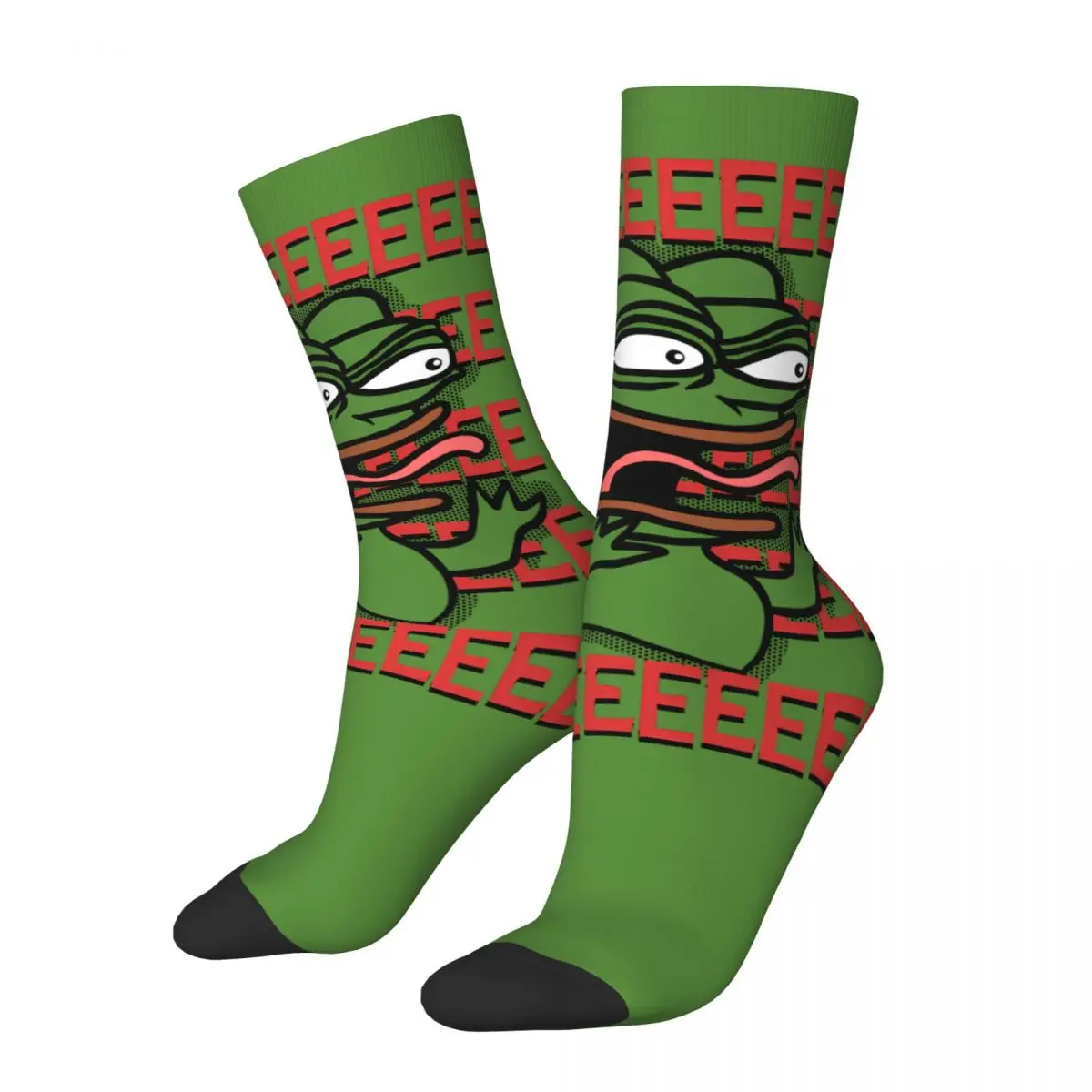 Happy Funny Men's compression Socks Reeee Rare Dank Memes Vintage Harajuku Pepe Frog Animal Hip Hop Pattern Crew Crazy Sock