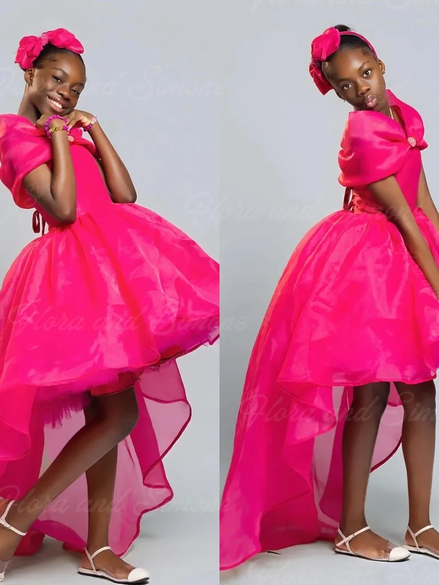 جميل ارتفاع منخفض الفتيات فساتين حفلات عيد ميلاد القمامة الأميرة زهرة فتاة فستان لحفل الزفاف مخصص الأطفال حفلة موسيقية فستان مخصص #1