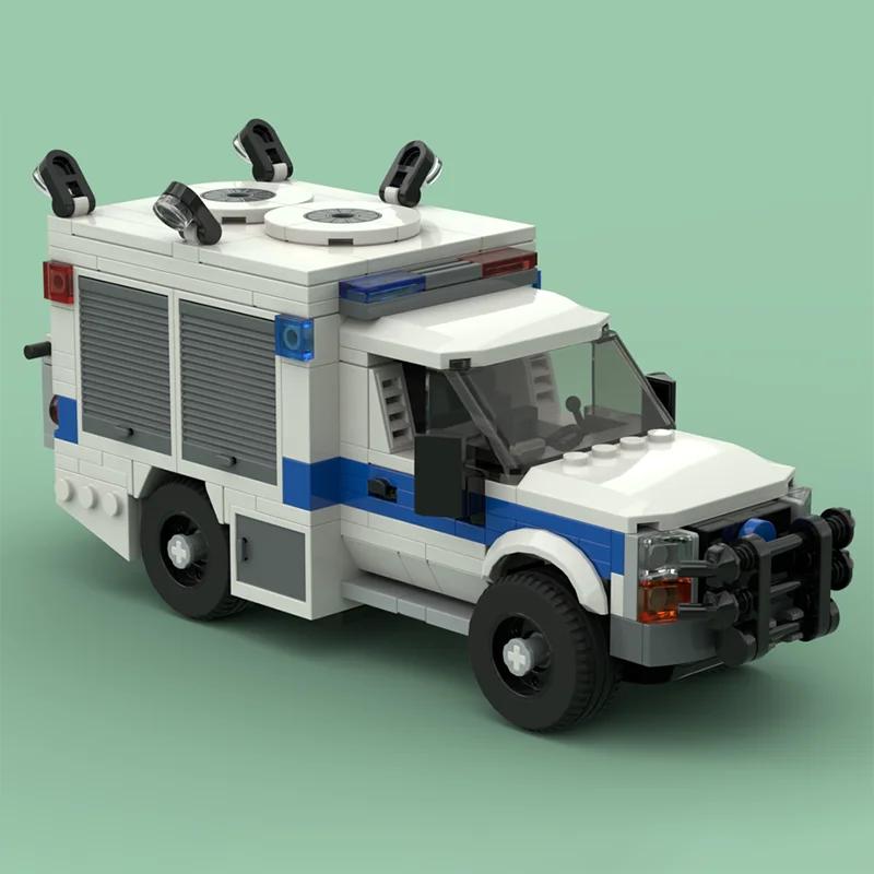 

372 pieces MOC Animal Rescue Truck Animal Control Truck Assembling Building Blocks Toy Children's Birthday Gift