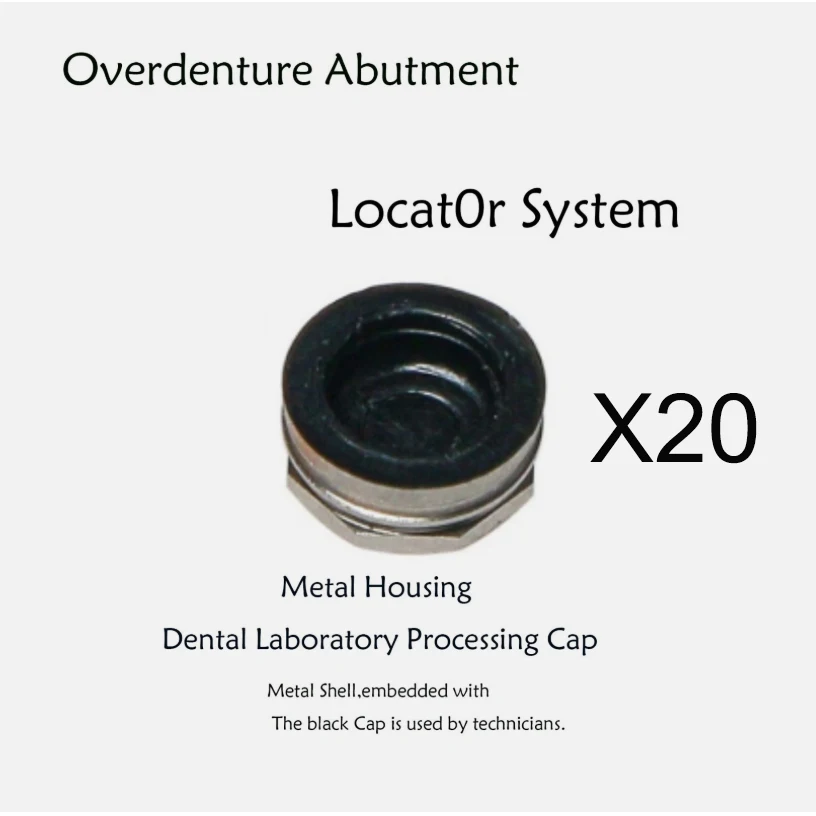 

20pcs Dental Implant locator Caps Inserts Replacement Metal Housing & Lab Cap Assembly