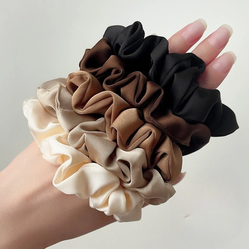

3/5Pcs Elegant Ponytail Holder Rubber Band Elastic Hairband Hair Accessories Silk Satin Scrunchies Women Solid Color Hair Rope