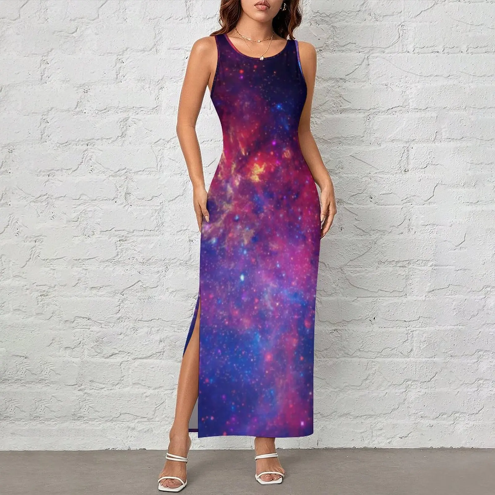 Colorful Night Sky Dress Milky Way Galaxy Streetwear Maxi Dresses Club Sexy Bodycon Dress Women Design Oversized Clothing
