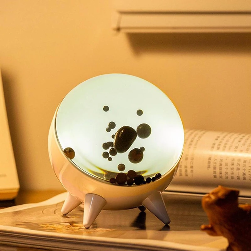 ABGR-Visalizador de sonido de ferrofluido, altavoz de ritmo musical recargable con captación magnética, regalo de vacaciones para decoración del hogar