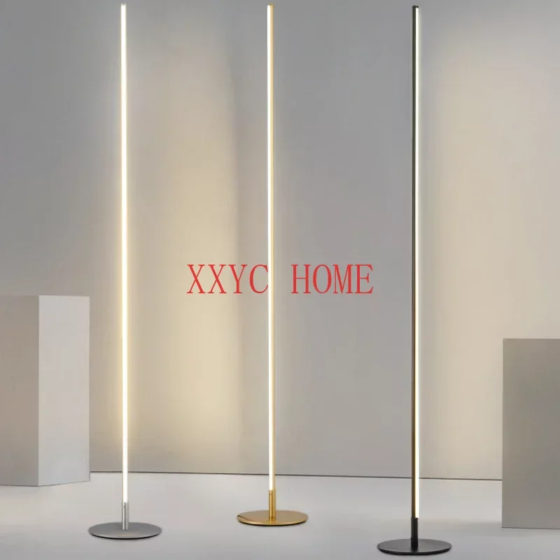 

Modern Cylindrical Long Line Floor Lamp Minimalist Remote Control Bedroom Study Living Room Decoration LED Lights Fixtures