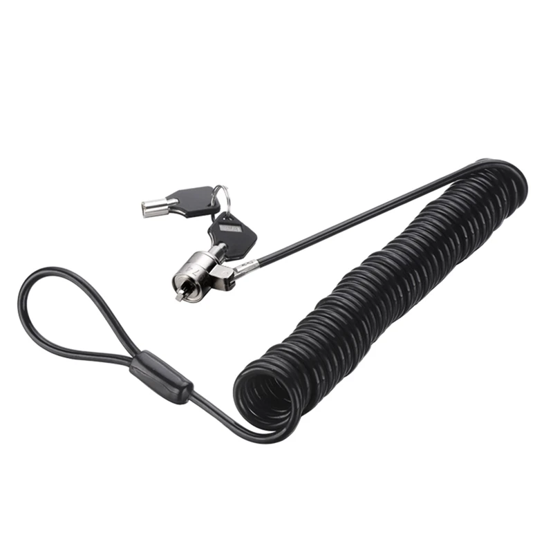 Laptop Computer Lock Laptop Lock Anti-Theft Lock Universal Retractable Spring Rope Steel Cable Key Computer Lock