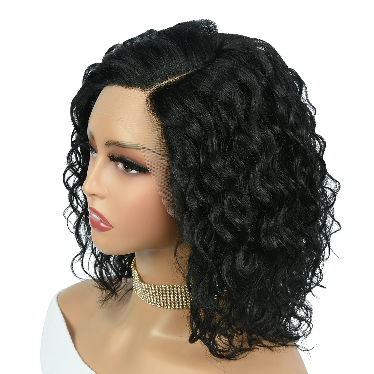 13x5x1 جزء الدانتيل الباروكات مجعد الدانتيل إغلاق خصلات الشعر المستعار الإنسان قبل قطعها مجعد 13x4x1 الدانتيل إغلاق الباروكات HairUGo