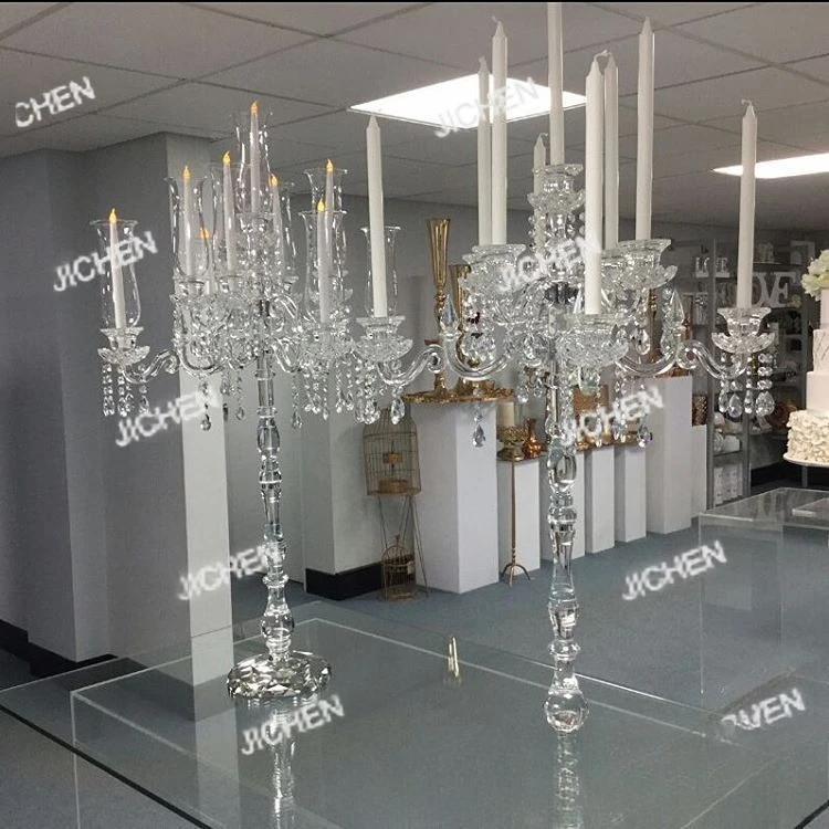 

Новый 9-рожковый хрустальный подсвечник, свадебный многорожковый ветрозащитный подсвечник, 5-рожковый стеклянный подсвечник