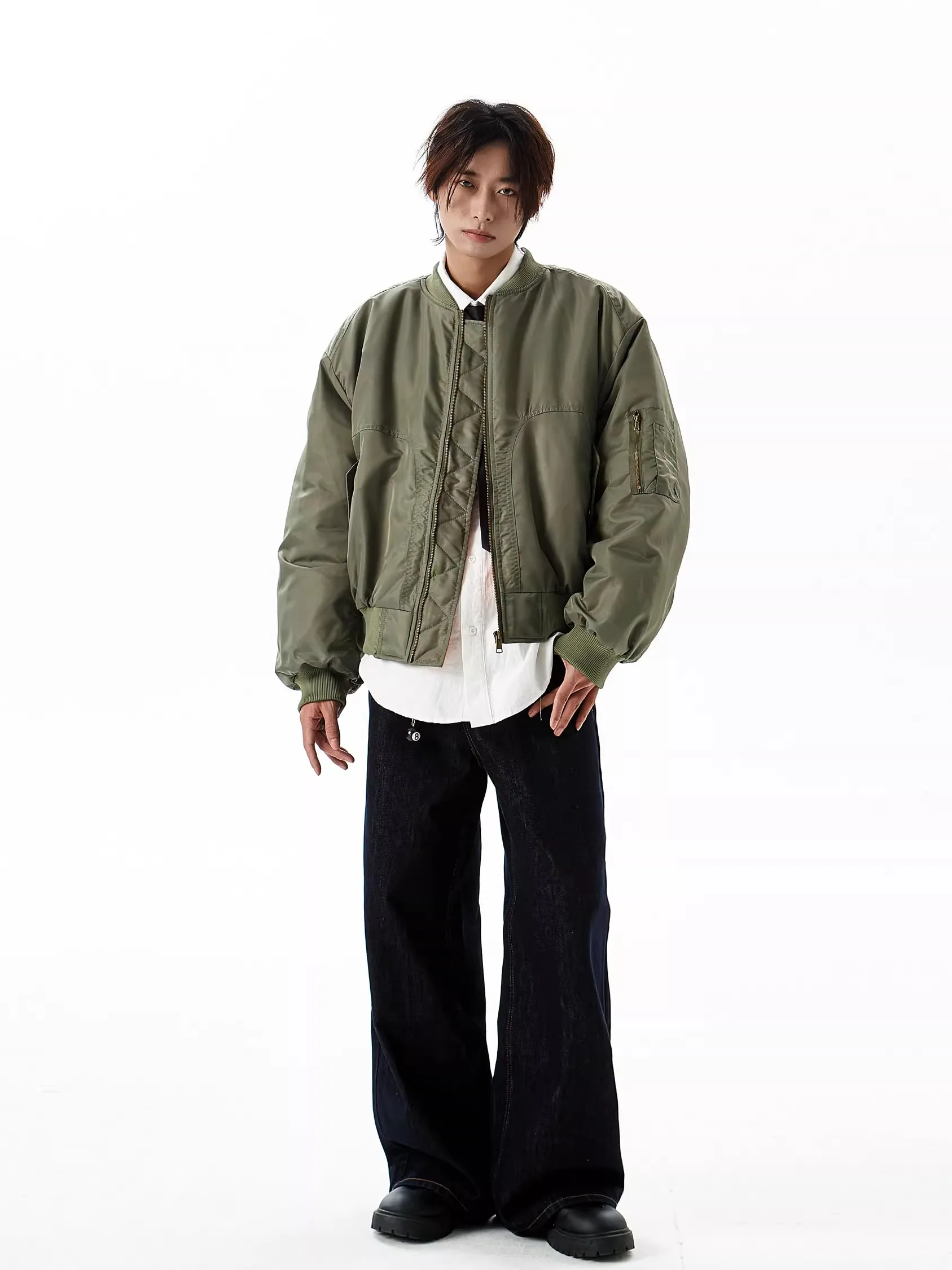

J LONE American Sle Vintage Air Force Pilot Jaet Loose Cotton Coat ex Lazy Feel Trendy Outerwear Warmth Regular Fit