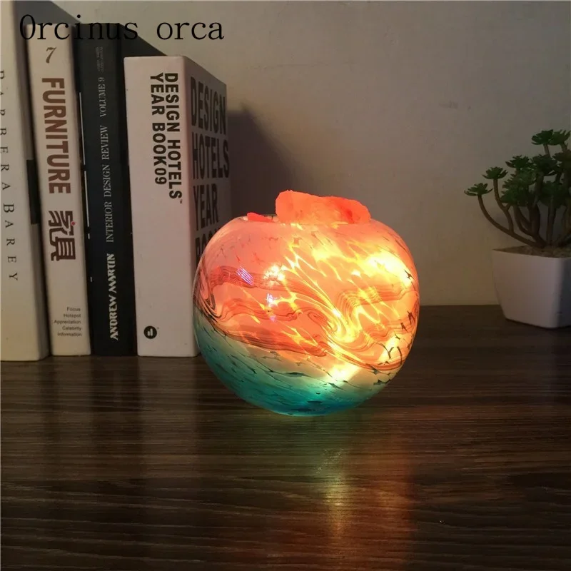 Simple modern creative Himalaya salt crystal lamp bedroom bedside Nightlight birthday gift lamp free shipping