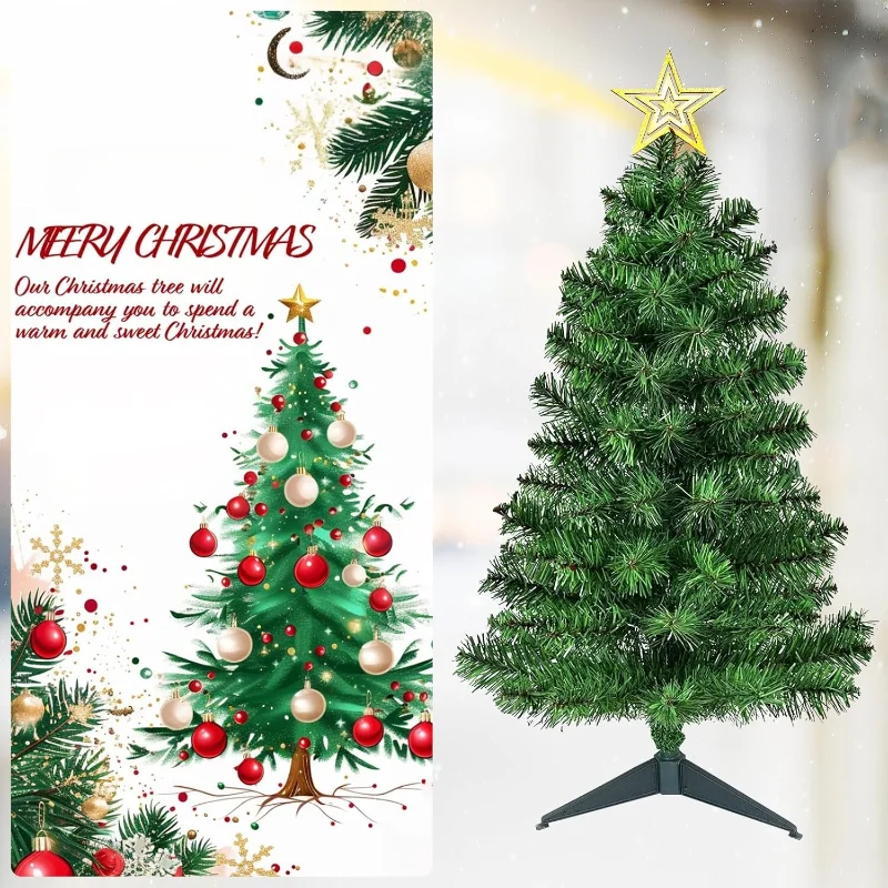 

Искусственная мини-рождественская елка объемной 3 фута, подходит для внутреннего и наружного украшения, легко собирается, металлическая конструкция шарнира, складная основа